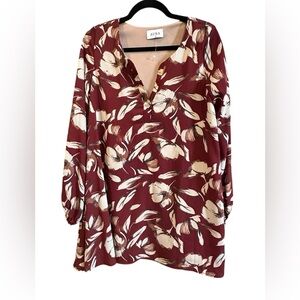 Aura Floral Tunic Blouse - Small